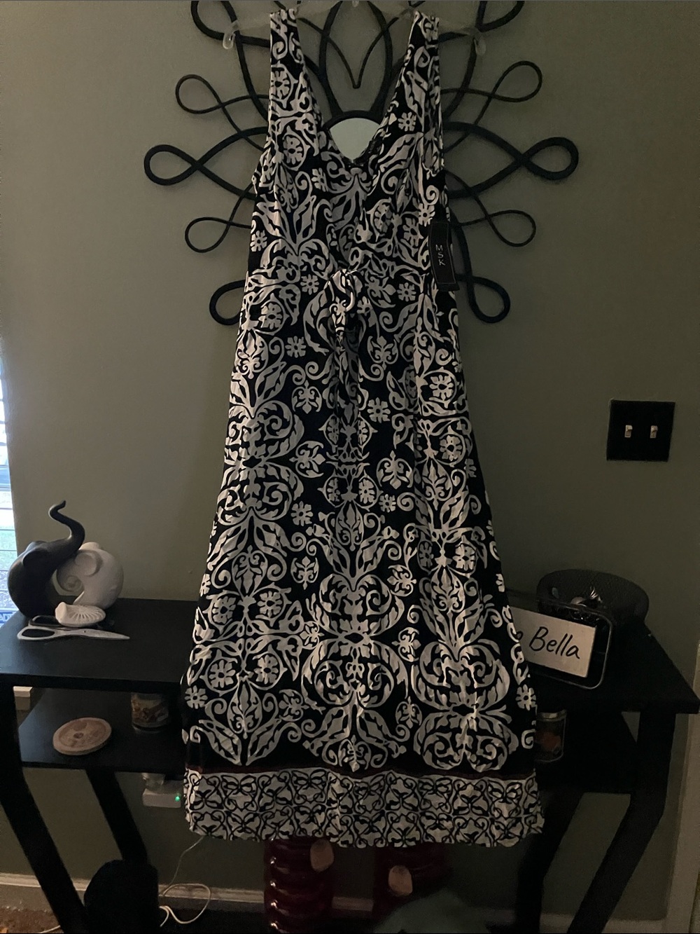 MSK | Dresses | Msk Black And White Patterned Sleeveless Vneck Maxi Dress